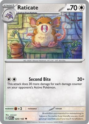 Raticate card from SV: Scarlet & Violet 151