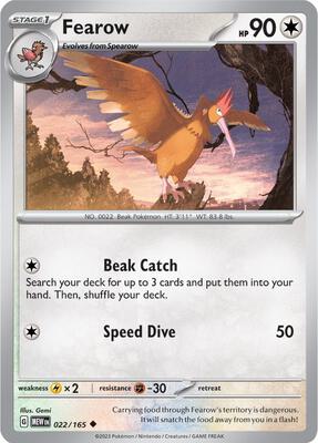 Fearow card from SV: Scarlet & Violet 151