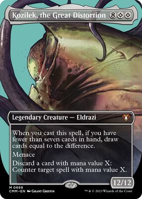 Kozilek, the Great Distortion (Borderless) card from Commander Masters