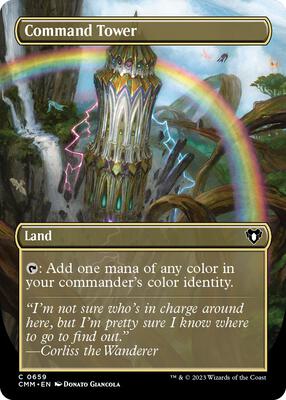 Command Tower (Borderless) card from Commander Masters