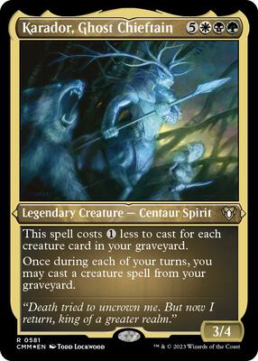Karador, Ghost Chieftain (Foil Etched) card from Commander Masters