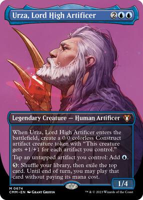 Urza, Lord High Artificer (Borderless) card from Commander Masters