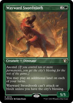 Wayward Swordtooth (Foil Etched) card from Commander Masters