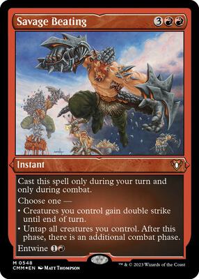 Savage Beating (Foil Etched) card from Commander Masters