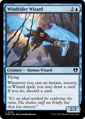 Windrider Wizard card from Commander Masters