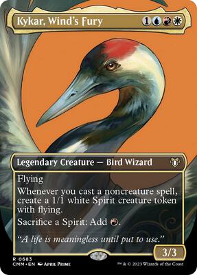 Kykar, Wind's Fury (Borderless) card from Commander Masters