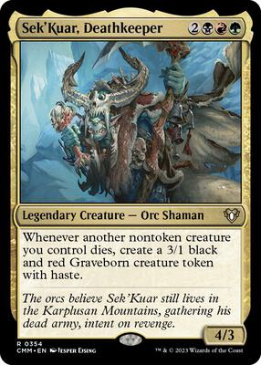 Sek'Kuar, Deathkeeper card from Commander Masters