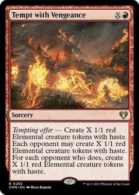 Tempt with Vengeance card from Commander Masters