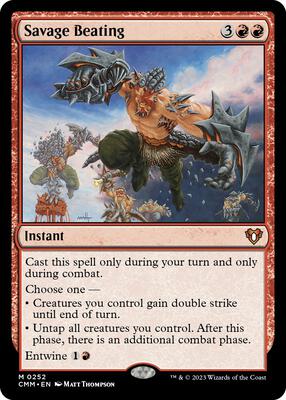 Savage Beating card from Commander Masters
