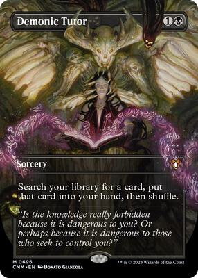 Demonic Tutor (Borderless) card from Commander Masters