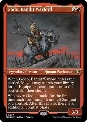Godo, Bandit Warlord (Foil Etched) card from Commander Masters