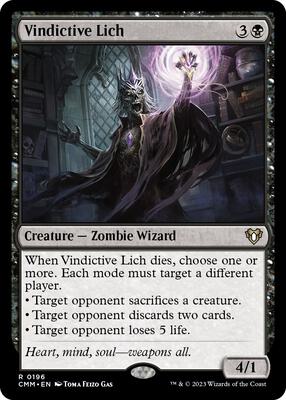 Vindictive Lich card from Commander Masters