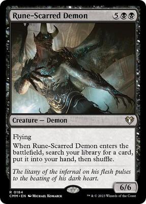 Rune-Scarred Demon card from Commander Masters