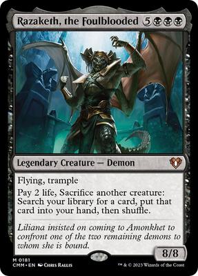 Razaketh, the Foulblooded card from Commander Masters