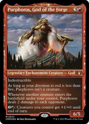 Purphoros, God of the Forge (Foil Etched) card from Commander Masters