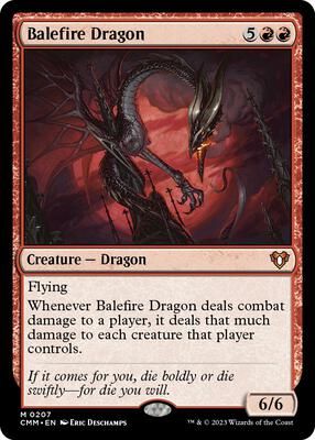 Balefire Dragon card from Commander Masters