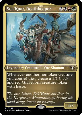 Sek'Kuar, Deathkeeper (Foil Etched) card from Commander Masters