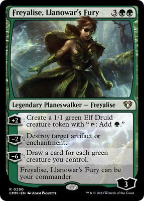 Freyalise, Llanowar's Fury card from Commander Masters