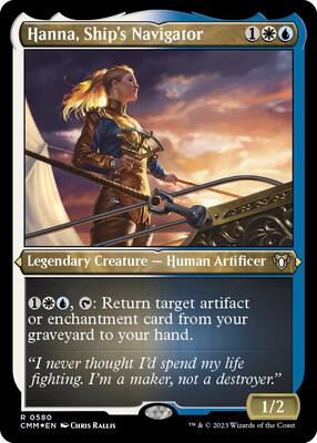 Hanna, Ship's Navigator (Foil Etched) card from Commander Masters