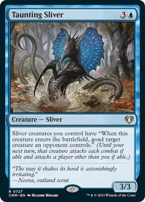 Taunting Sliver card from Commander Masters