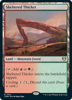 Sheltered Thicket card from Commander Masters
