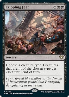 Crippling Fear card from Commander Masters