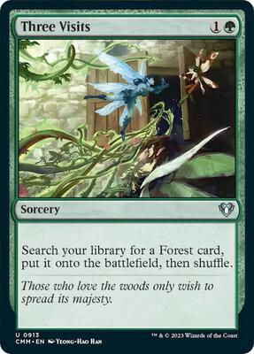 Three Visits card from Commander Masters