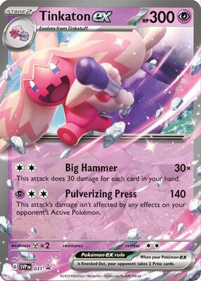 Tinkaton ex - 031 card from SV: Scarlet & Violet Promo Cards
