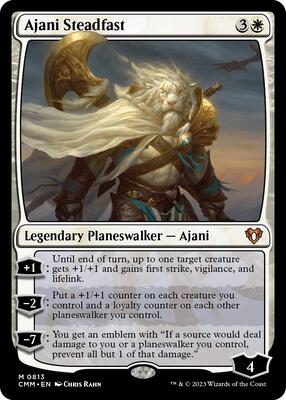 Ajani Steadfast card from Commander Masters