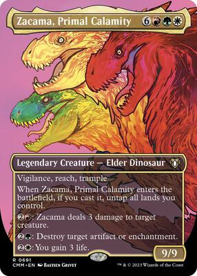 Zacama, Primal Calamity (Borderless) card from Commander Masters