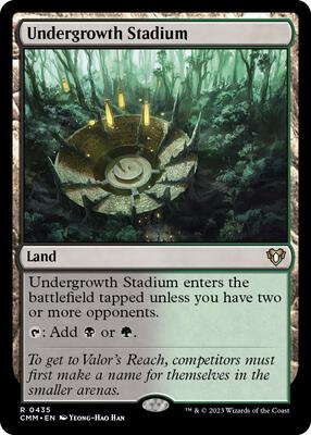 Undergrowth Stadium card from Commander Masters