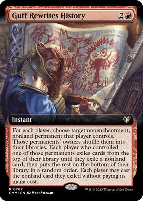 Guff Rewrites History (Extended Art) card from Commander Masters