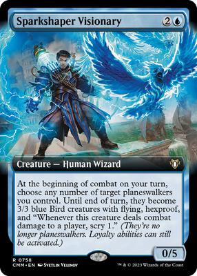 Sparkshaper Visionary (Extended Art) card from Commander Masters