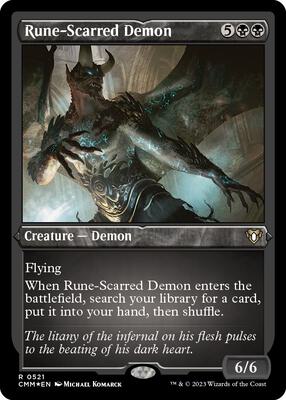 Rune-Scarred Demon (Foil Etched) card from Commander Masters