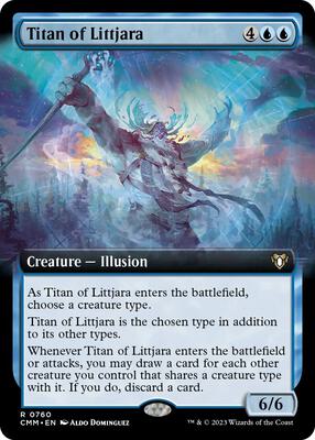 Titan of Littjara (Extended Art) card from Commander Masters