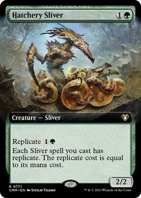 Hatchery Sliver (Extended Art) card from Commander Masters