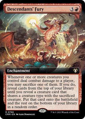 Descendants' Fury (Extended Art) card from Commander Masters