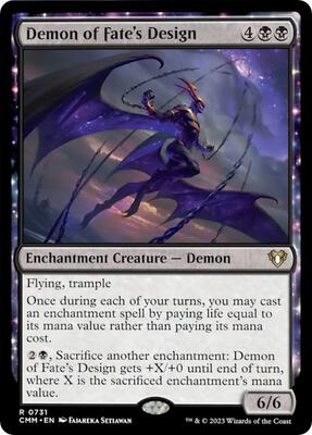 Demon of Fate's Design card from Commander Masters