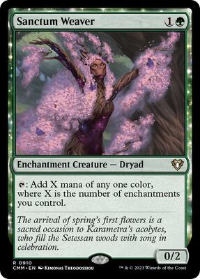 Sanctum Weaver card from Commander Masters