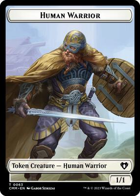 Human Warrior // Zombie Army Double-Sided Token card from Commander Masters