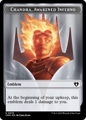 Emblem - Chandra, Awakened Inferno // Wizard Double-Sided Token card from Commander Masters