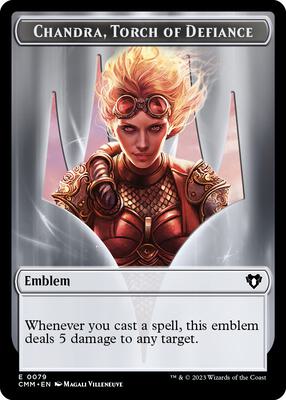 Emblem - Chandra, Torch of Defiance // Wizard Double-Sided Token card from Commander Masters