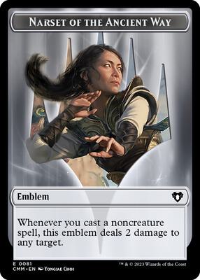 Emblem - Narset of the Ancient Way // Wizard Double-Sided Token card from Commander Masters