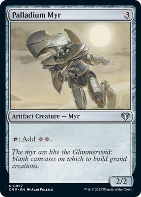 Palladium Myr card from Commander Masters