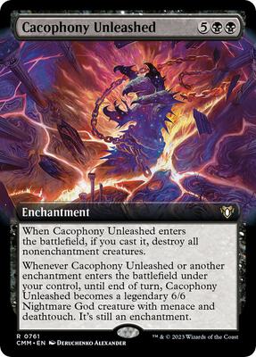 Cacophony Unleashed (Extended Art) card from Commander Masters
