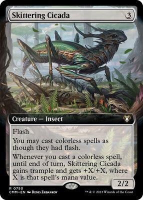 Skittering Cicada (Extended Art) card from Commander Masters