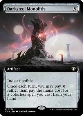 Darksteel Monolith (Extended Art) card from Commander Masters