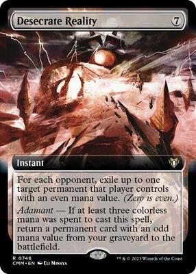Desecrate Reality (Extended Art) card from Commander Masters