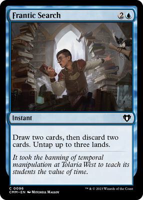 Frantic Search card from Commander Masters