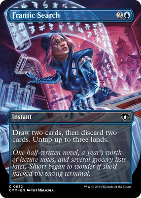 Frantic Search (Borderless) card from Commander Masters